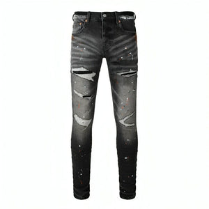 The Outlander Distressed Denim Biker Jeans WellMan Studios 28 