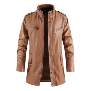 The Caspian Faux Leather Jacket WellMan Studios Camel S 