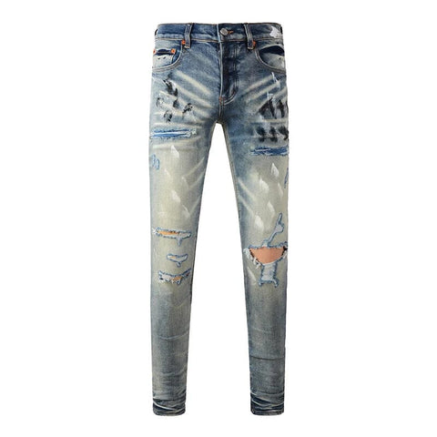 The Mercer Distressed Biker Jeans WellMan Studios 28 