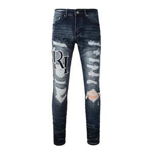 The Bane Distressed Biker Jeans WellMan Studios Blue 28 