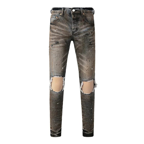 The Thorin Distressed Denim Biker Jeans WellMan Studios 28 