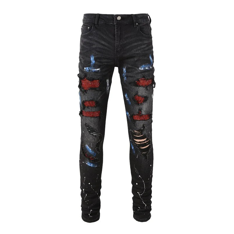 The Blackthorn Distressed Biker Jeans WellMan Studios 32 