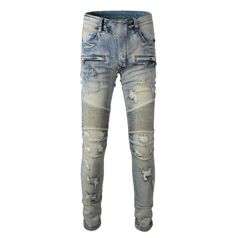 The Ashford Distressed Biker Jeans WellMan Studios 38 