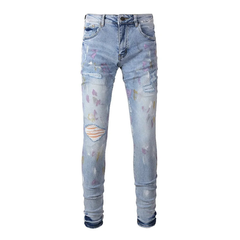 The Rivington Distressed Biker Jeans WellMan Studios 36 