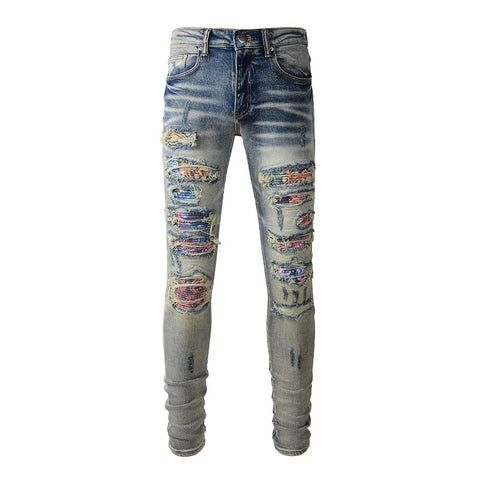 The Denison Distressed biker Jeans WellMan Studios 28 